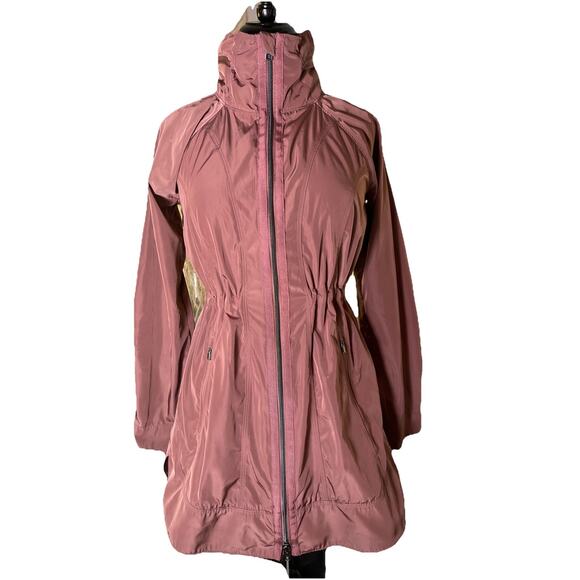 Athleta Drip Drop Jacket Size XXS Hearth Rose Coat Gym Rain Resistant Outdoor - Picture 1 of 6